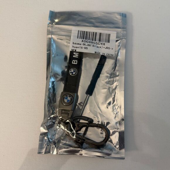 BMW Keyfob Keychain in Black Leather NWT - Picture 4 of 4